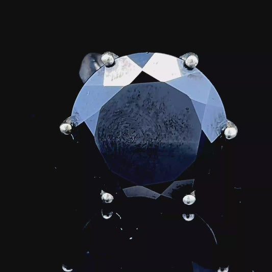 Silver Black Crystal Ring