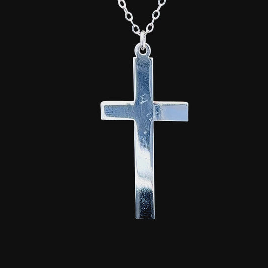 Large Silver Cross Pendant & Chain