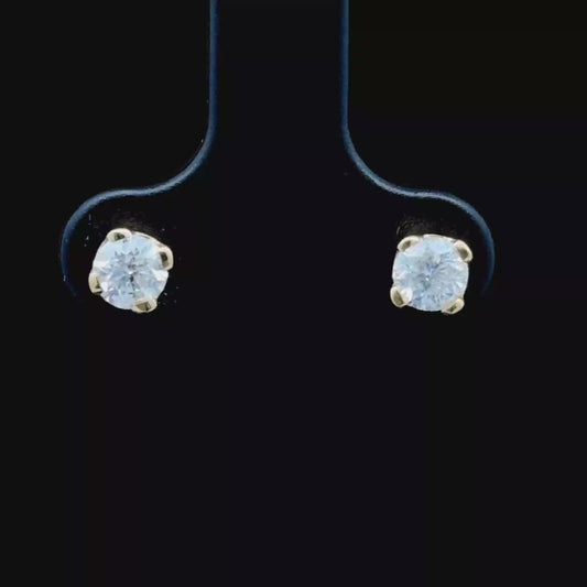 18K Yellow Gold Diamond Studs APPX 0.5 CTS