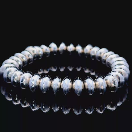 Silver Disc Elasticated Bracelet