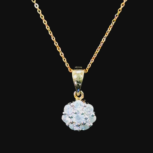 9K Yellow Gold Diamond Cluster Pendant Only APPX 0.5 CTS