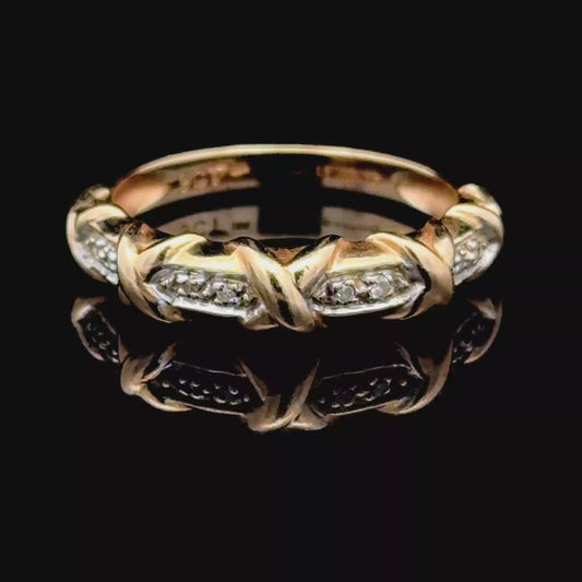 9K Yellow Gold Hugs & Kisses Diamond Ring