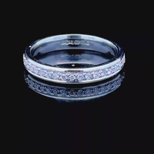 18K White Gold Diamond Full Eternity Band APPX 0.65 CTS