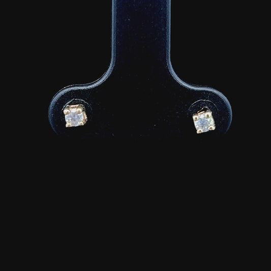 14K Yellow Gold Diamond Studs