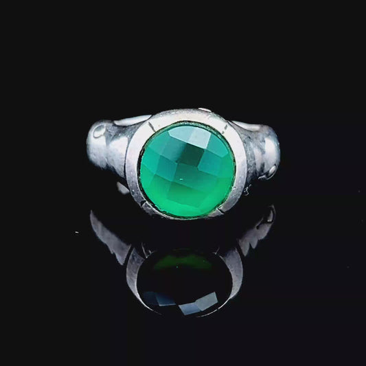 Green Stone Silver Ring