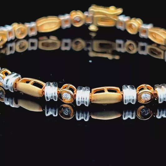 18K Yellow Gold / White Gold Diamond Bracelet