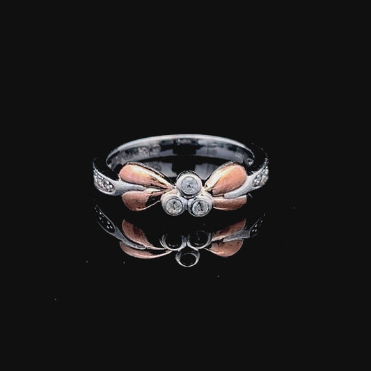Clogau Silver Tree of Life Ring with White Topaz Stones