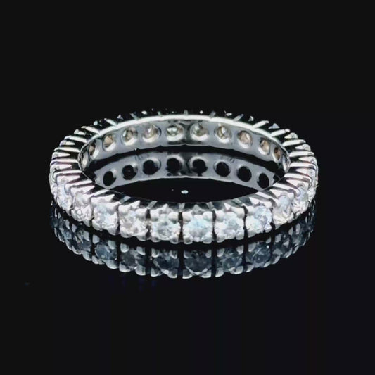 18K White Gold Diamond Full Eternity Ring APPX 1.0 CTS