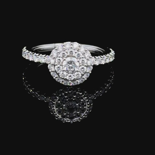 18k White Gold Diamond Cluster Ring by Kat Florence 1.05 Cts