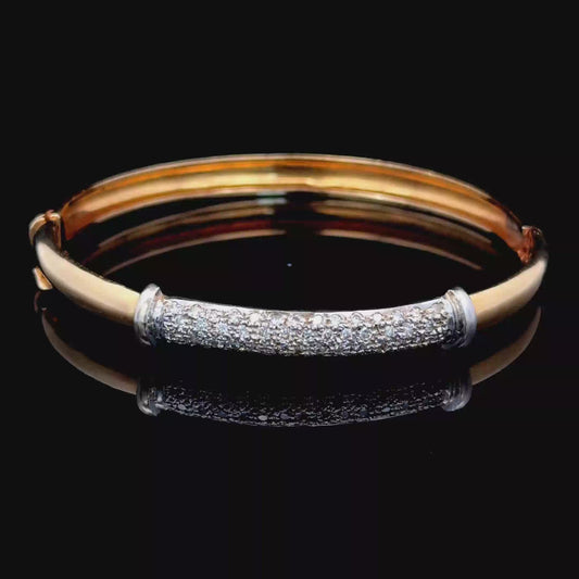 14K Yellow Gold & Diamond Bangle