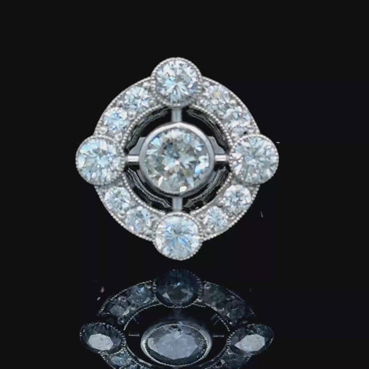 Platinum 5 Stone Diamond Target Ring APPX 2 CTS