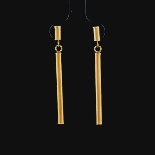 9k Yellow Gold Tubular Articulated Drop Earrings