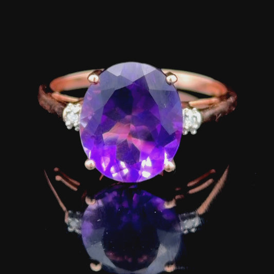 10k Rose Gold & Diamond Ring