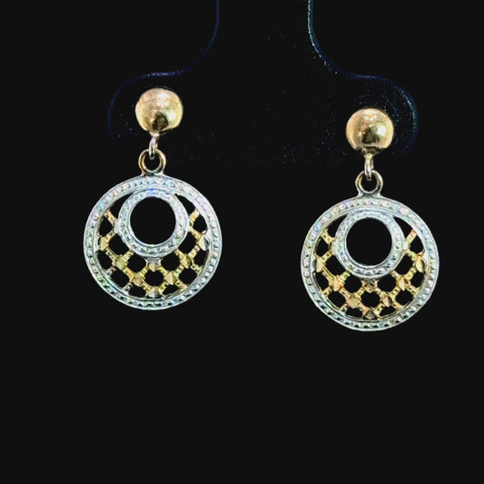9K Gold Lattice Earrings