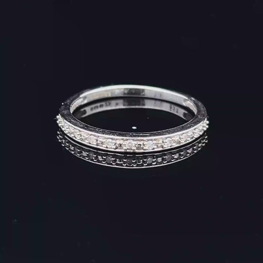 9K White Gold Diamond Band Stacker