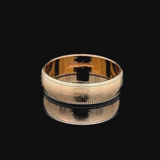 9K Yellow Gold Gents Wedding Band