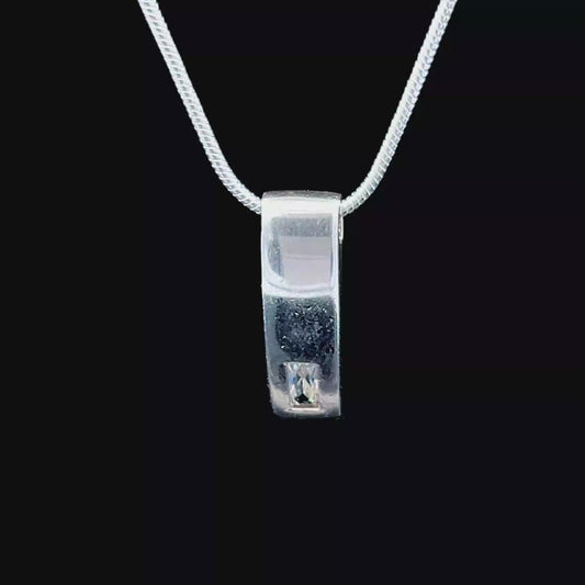 Silver 925 Modern Drop Pendant & Chain