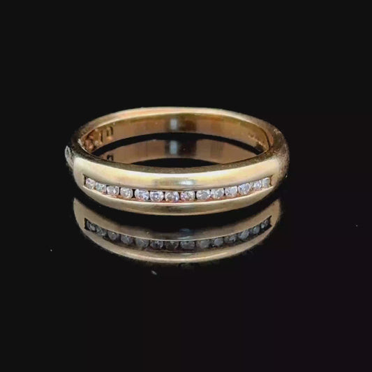 9K Yellow Gold Diamond Band Ring
