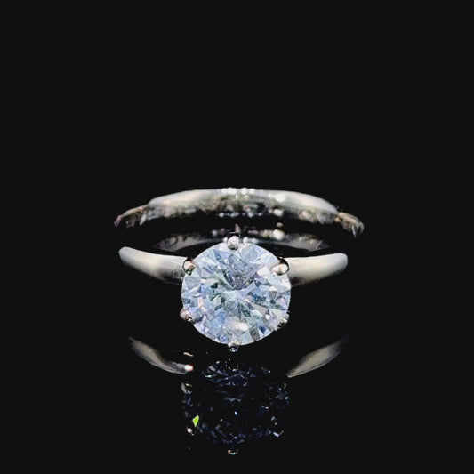 14K White Gold Diamond Solitaire Ring APPX 1.50 CTS