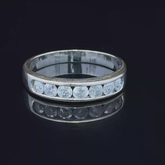 18K White Gold Diamond Channel Set APPX 0.5 CTS