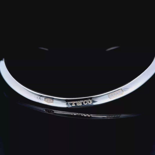 Tiffany Silver 1837 Engraved Choker 37cm Circumference, Open Back
