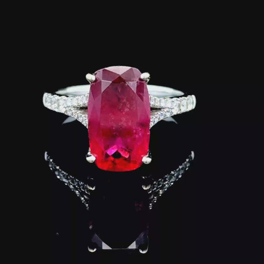 18K White Gold Tourmaline & Diamond Ring