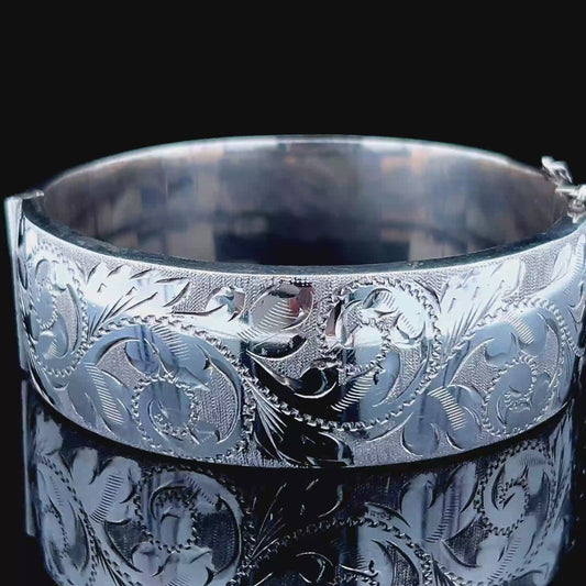 Silver 1966 1/2 Engraved Bracelet