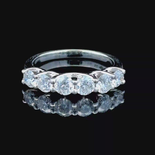 Platinum 6 Stone Diamond Ring APPX 1.0 CTS
