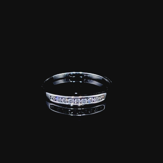 9K White Gold Small 9 Stone Diamond Ring