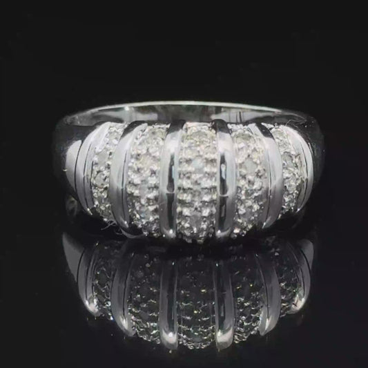 9K White Gold Diamond Pave Band