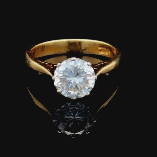 18k Yellow Gold Diamond Solitaire 1.35 Cts G Colour Si1