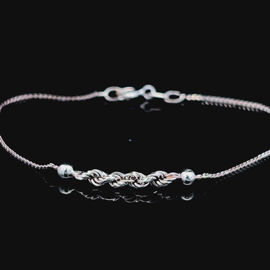 Silver Bracelet With Rope Twist