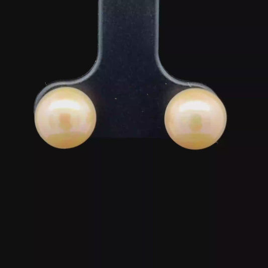 9K Yellow Gold Cream Pearl Studs