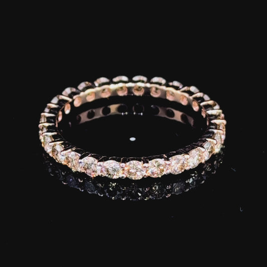 14K Rose Gold Champagne Diamond Full Eternity APPX 1.4CTS