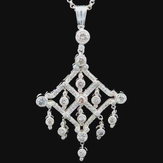 Spectacular 14k Diamond Chandelier Pendant of Appx 2.6 Cts