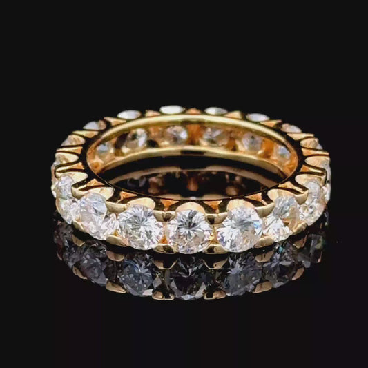 18K Yellow Gold Diamond Eternity Ring APPX 4.3 CTS