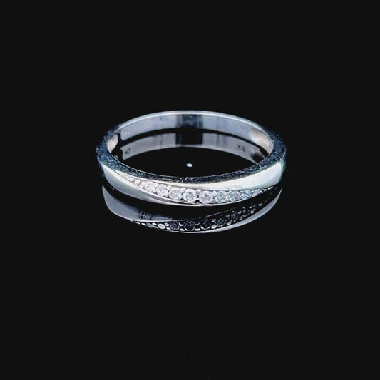 9K White Gold Diamond Eternity On the Cross Ring