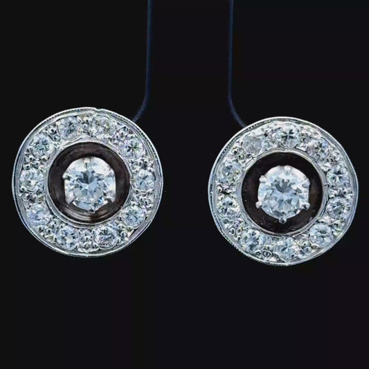 Platinum Diamond Studs With Removable Halo APPX: Total: 1.8 CTS, Without Halo: 1.5 CTS