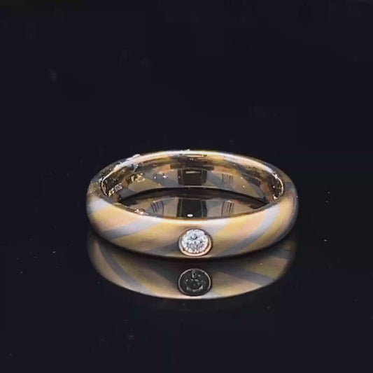 18K Yellow Gold / White Gold / Rose Gold Tricolour Band