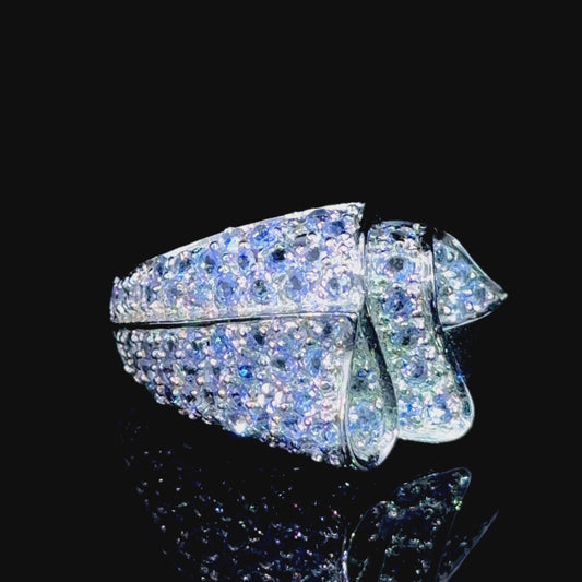 Modernist 9K White Gold Tanzanite   Band