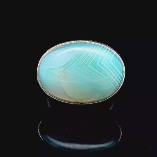 Green Chalcedony Silver Ring