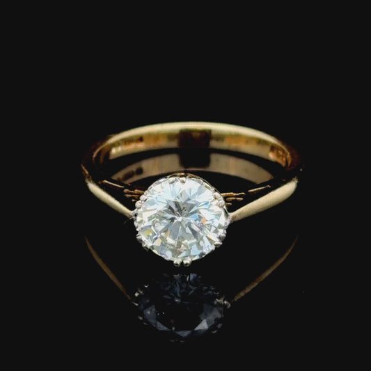 18k Yellow Gold Diamond Solitaire Ring 1.2 Cts H-I Colour Si2