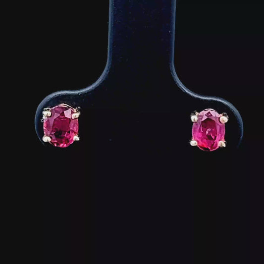 9K Yellow Gold Ruby Studs