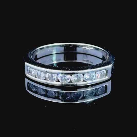 18K White Gold Channel Set 1/3 Eternity Ring
