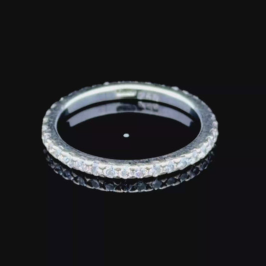 18K White Gold Diamond Full Micro Eternity Ring APPX 0.5 CTS