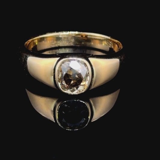 A Spectacular Bezel Set Chocolate Diamond Solitaire Ring of 1.1 Cts Si1/2