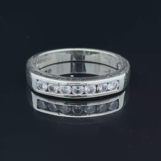9K White Gold Diamond Channel Set Ring