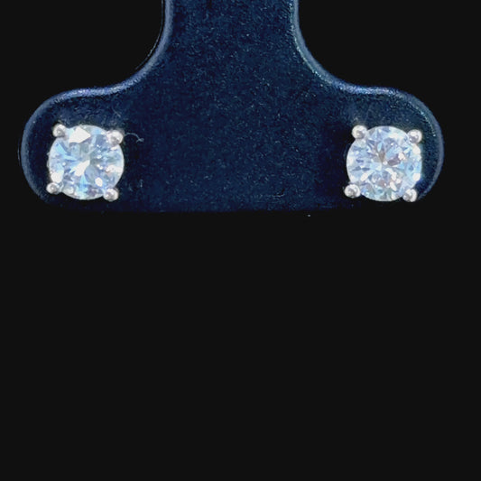 18k White Gold Diamond Stud Earrings Appx 0.6Cts
