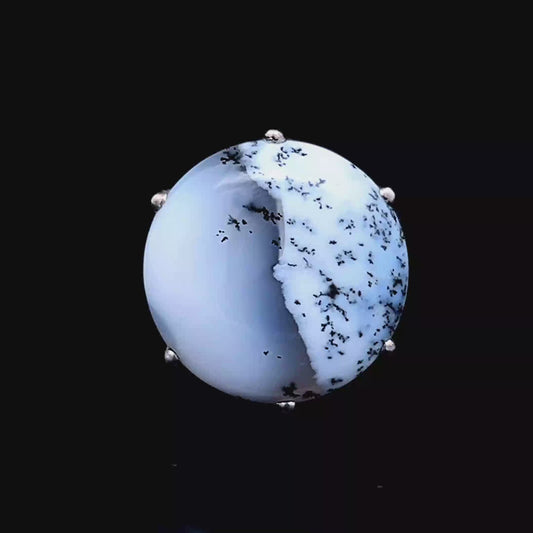 Round 2 Tone White Stone Silver Ring
