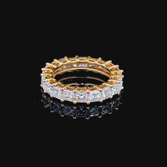 18K Yellow Gold Full Eternity Diamond Ring APPX 4.33 CTS